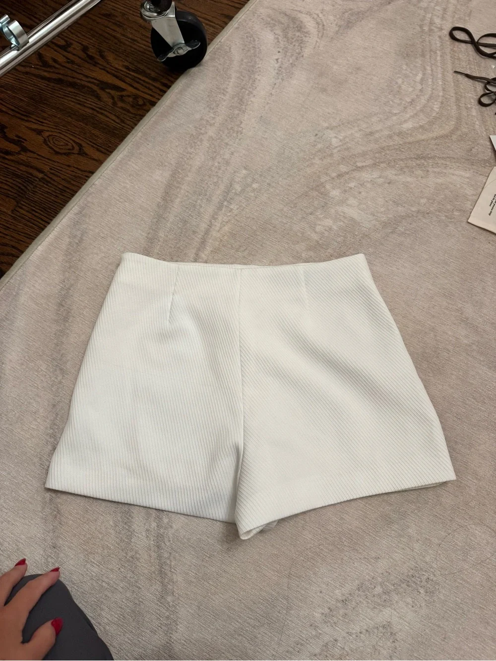 White Ribbed Mini Skirt - Picture 3 of 3